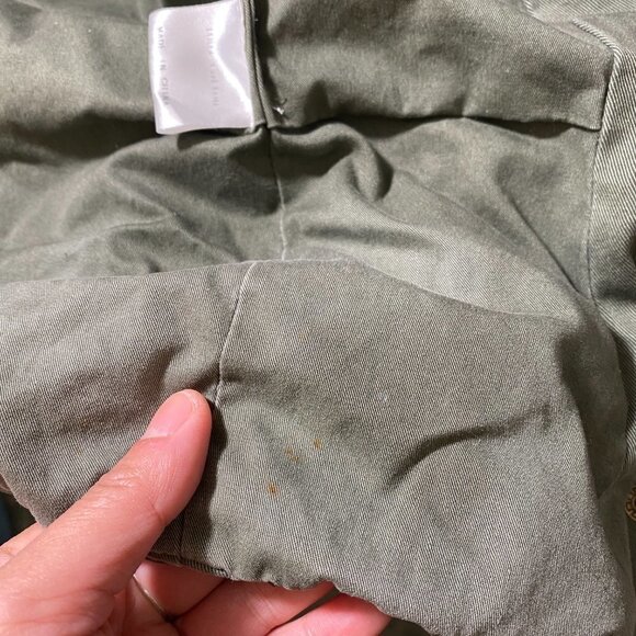 🦋 LF CARMAR Olive Green Moto Zip Up Jacket XS - Picture 7 of 7